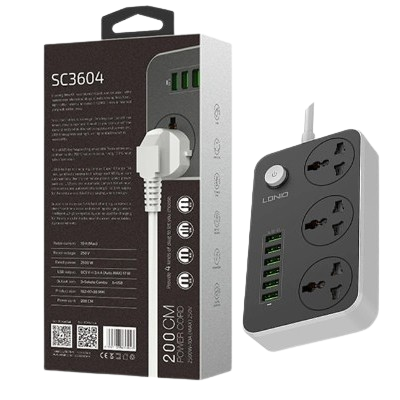 Ổ Điện 3Port + 6USB 2500W 2m SC3604