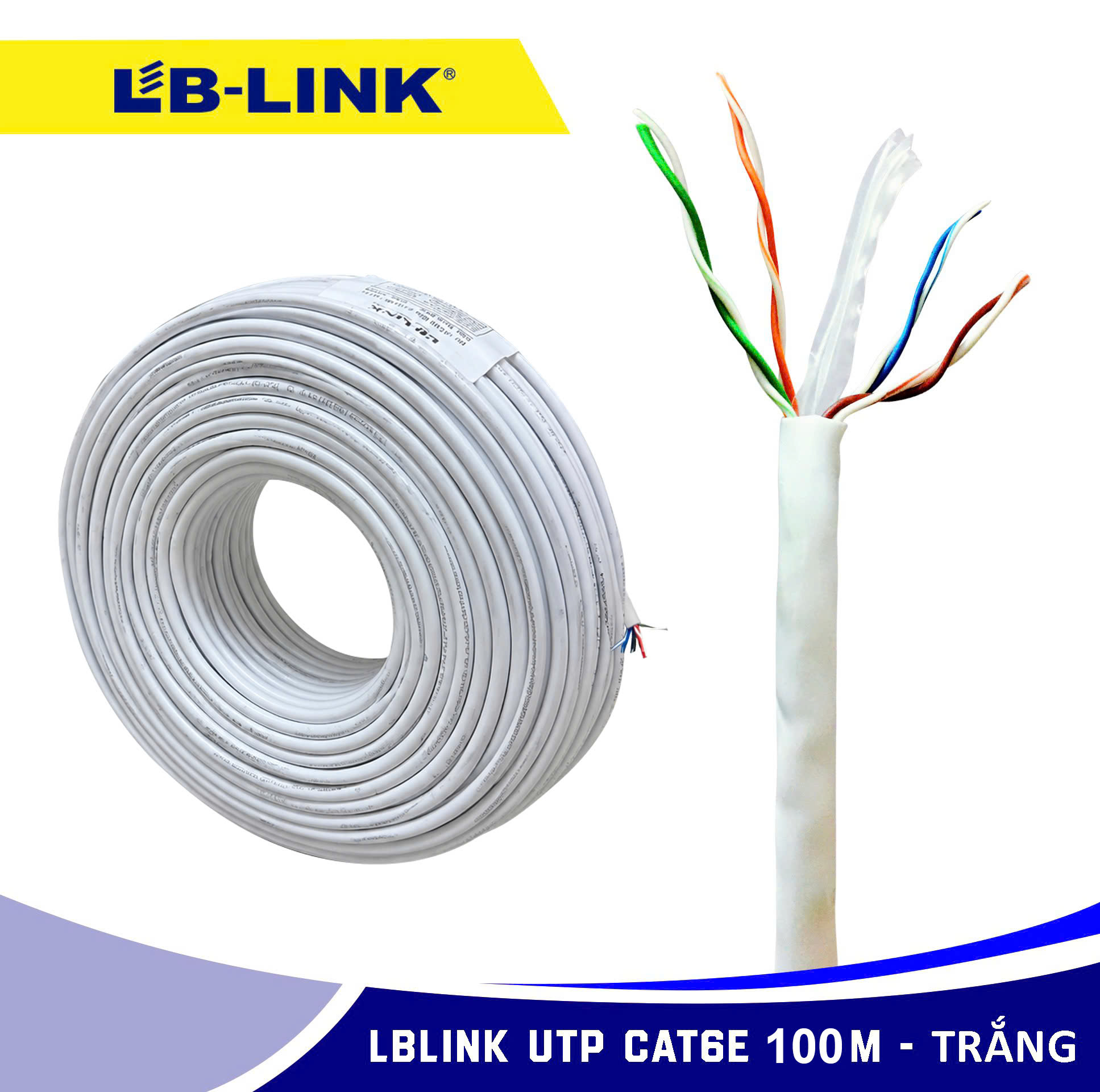 CABLE MẠNG (100M) 6E LBLINK (Màu Trắng) Chính Hãng