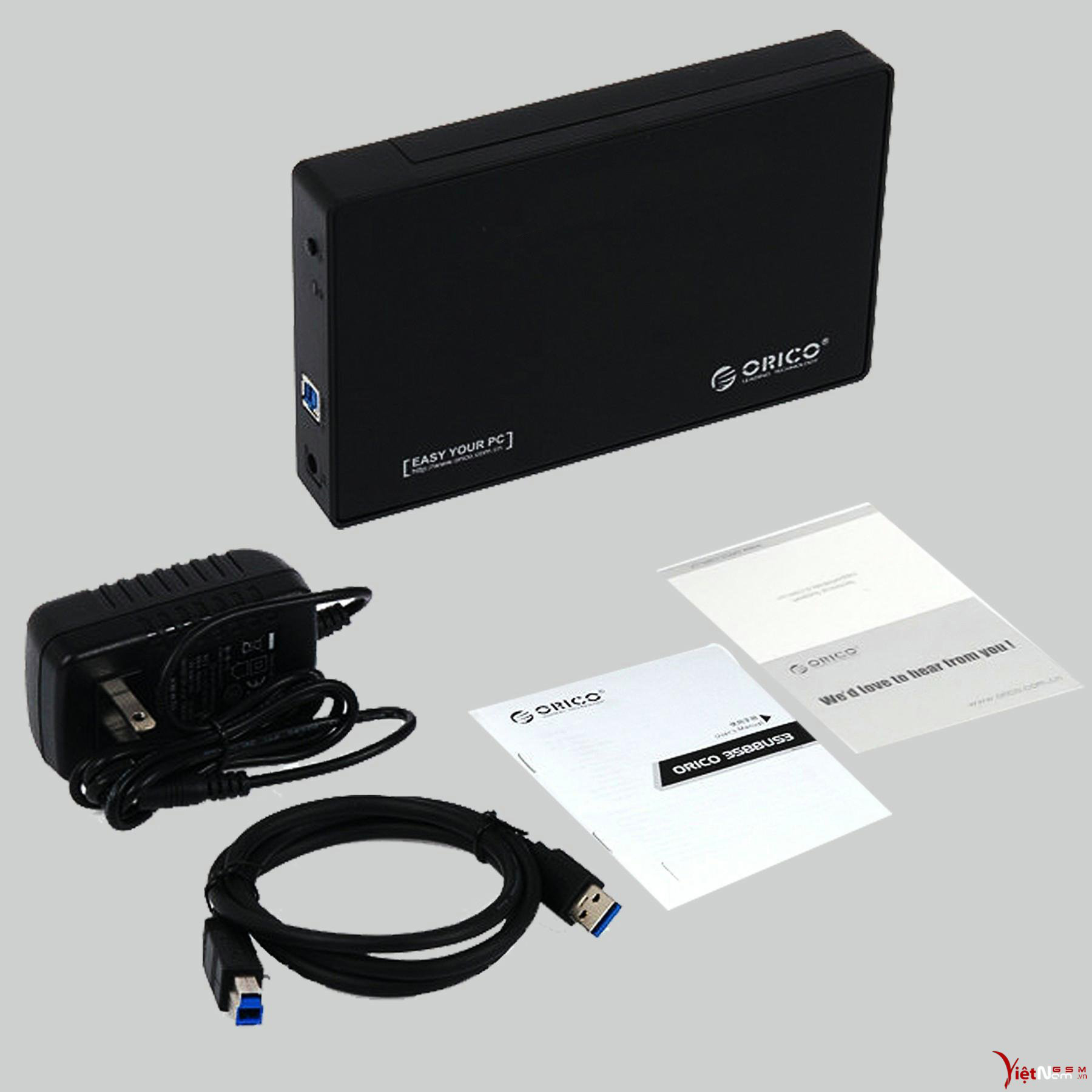 BOX HDD 3.5" ORICO 3588US3 (Đen) Chính Hãng