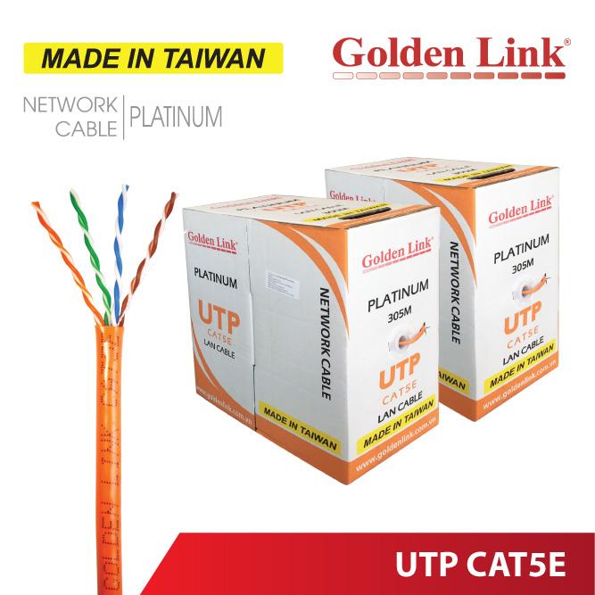 CABLE MẠNG (100M) 5E GOLDEN LINK (Màu Cam)
