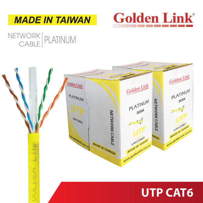 CABLE MẠNG (305M) 6E GOLDEN LINK (Màu Vàng)
