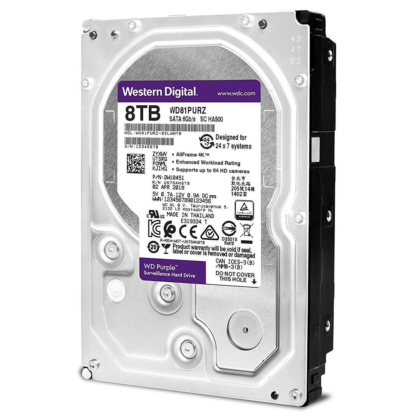 HDD 8TB WESTERN PURPLE Chính Hãng