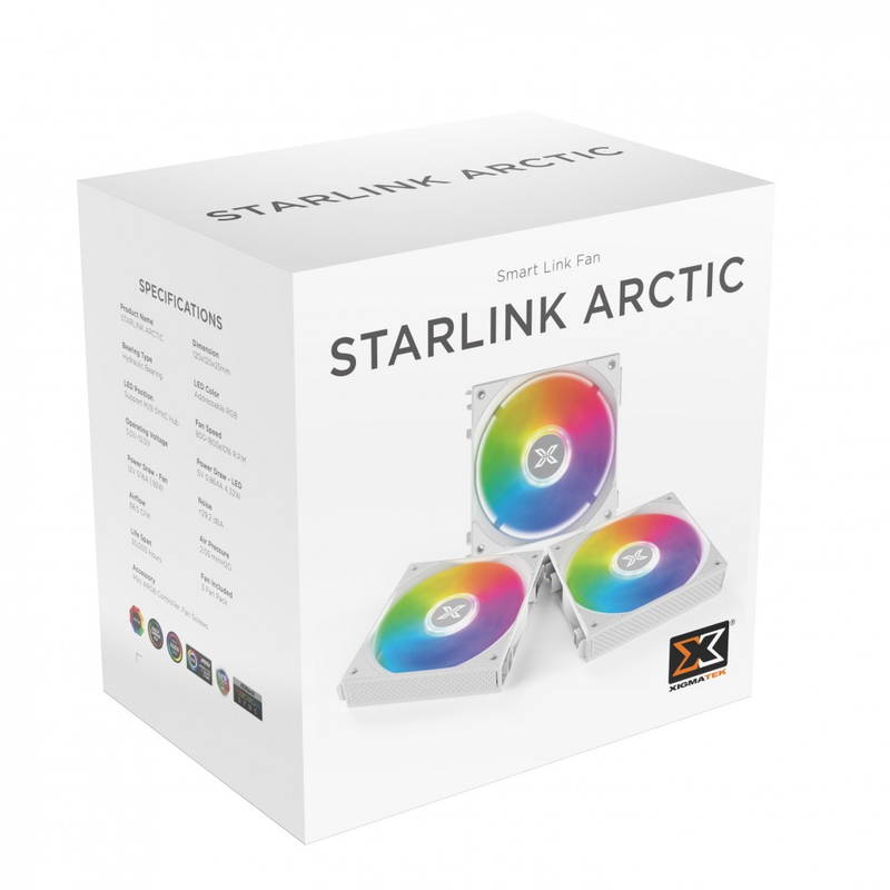 Bộ KIT 3Fan XIGMATEK Starlink Ultra Arctic (EN40856) Trắng