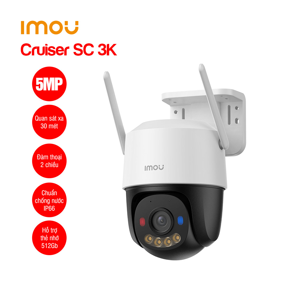 CMR WI-FI IMOU Cruiser IPC-K7FP-5H0WE 5.0Mpx –Ngoài Trời -Màu ban đêm C/Hãng