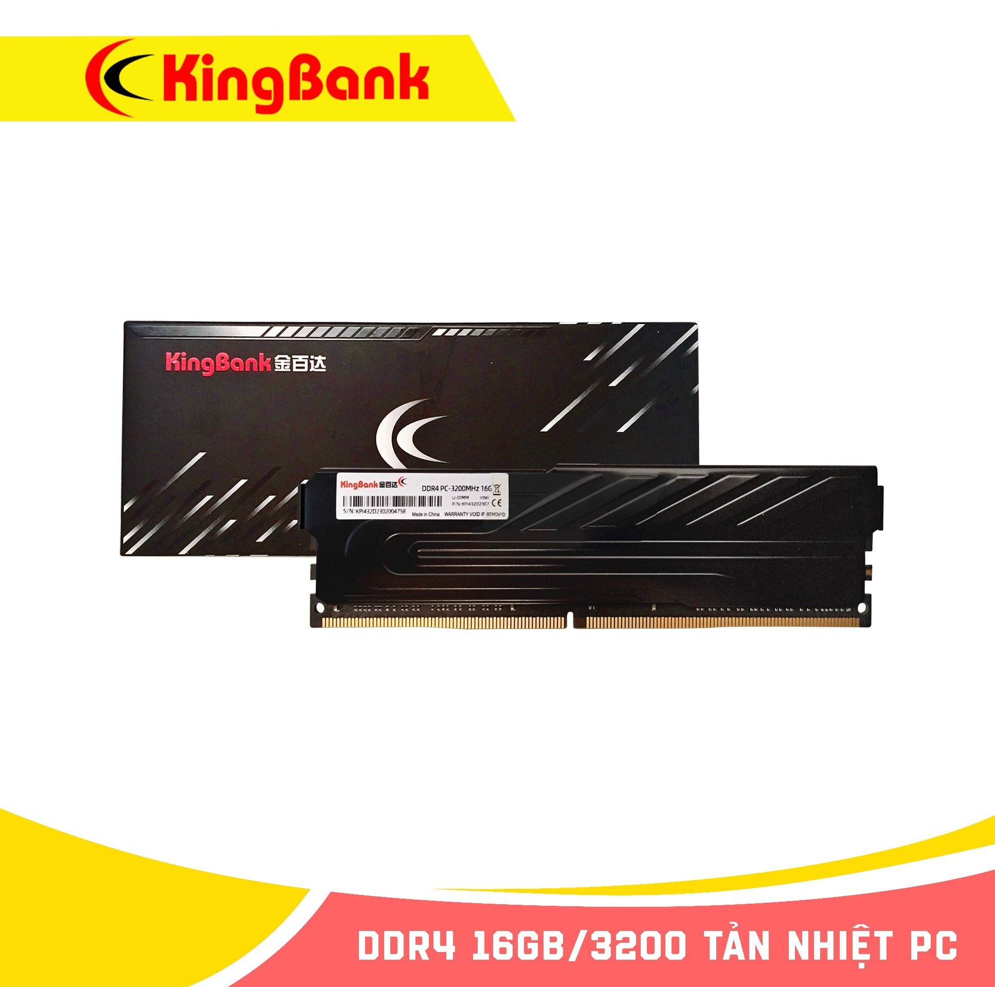 DDR4 16GB/3200 KINGBANK Tản Nhiệt Chính Hãng