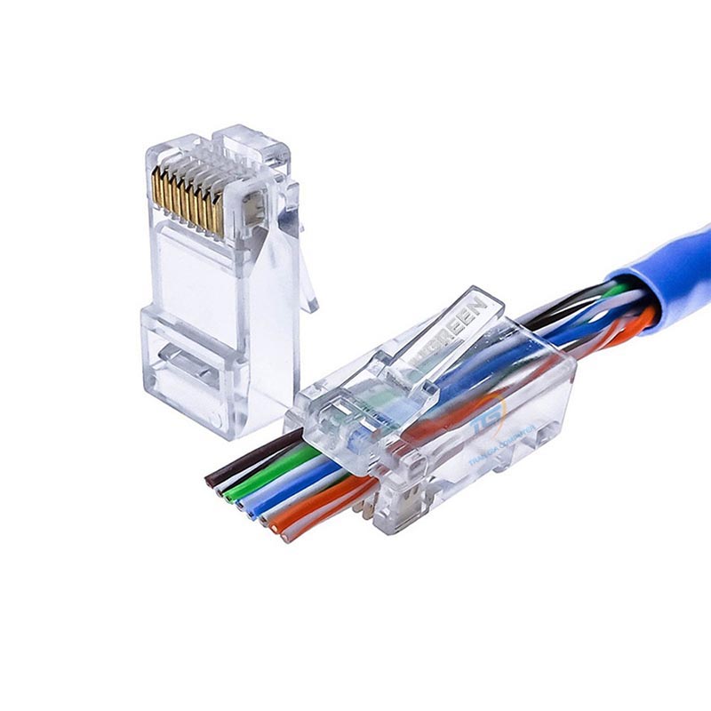 ĐẦU RJ45 XUYÊN THẤU Cat5 Nhựa 100c/hộp