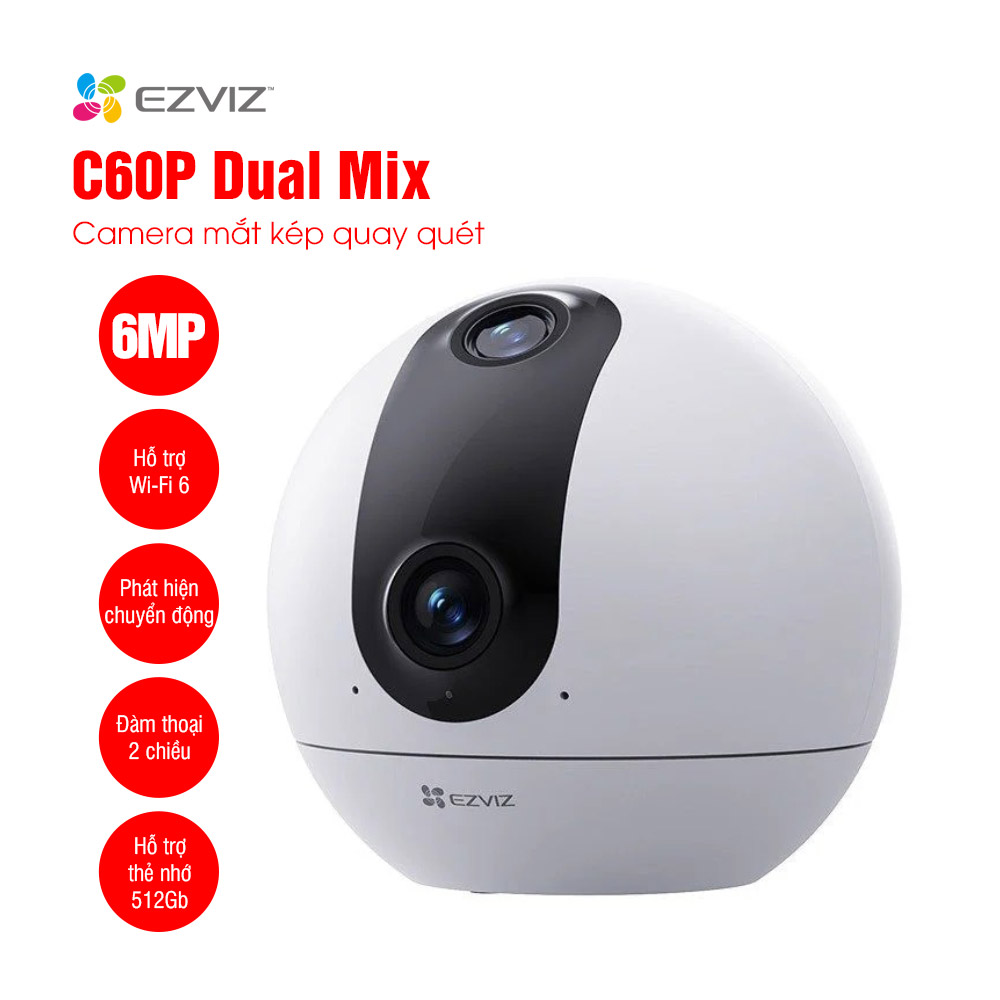 CMR WI-FI EZVIZ C60P 6Mpx (2 Mắt 3M) Chính Hãng