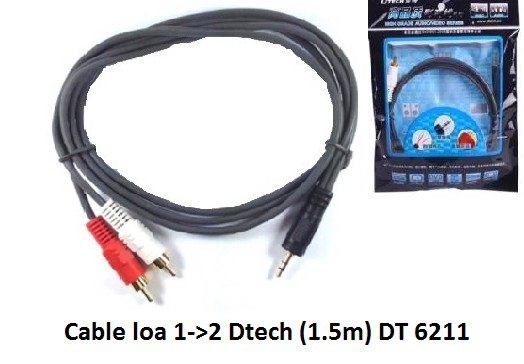 DÂY LOA 1 => 2đẩu Bông Sen 1.5M DTECH DT6211
