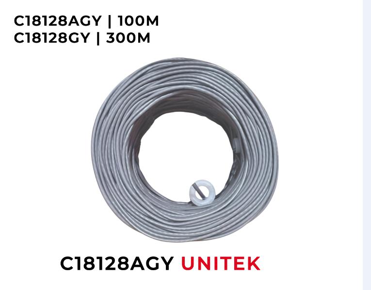 CABLE MẠNG (100M) UTP 5E UNITEK C18128AGY (Màu Xám)