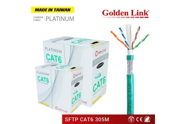 CABLE MẠNG (305M) 6E SFTP GOLDEN LINK Xanh Lá Chống Nhiễu