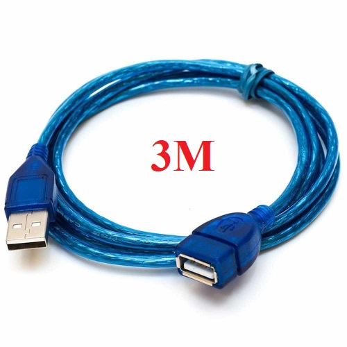 CABLE USB Nối Dài 3M (dây Xanh chống nhiễu)