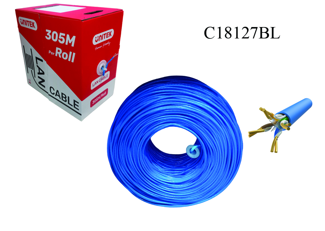 CABLE MẠNG (305M) UTP 6E UNITEK C18127BL (Màu Xanh)