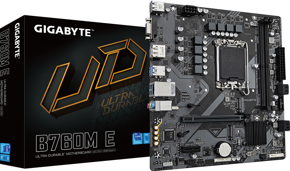 MAIN GIGABYTE B760M E (RAM 5) Chính Hãng