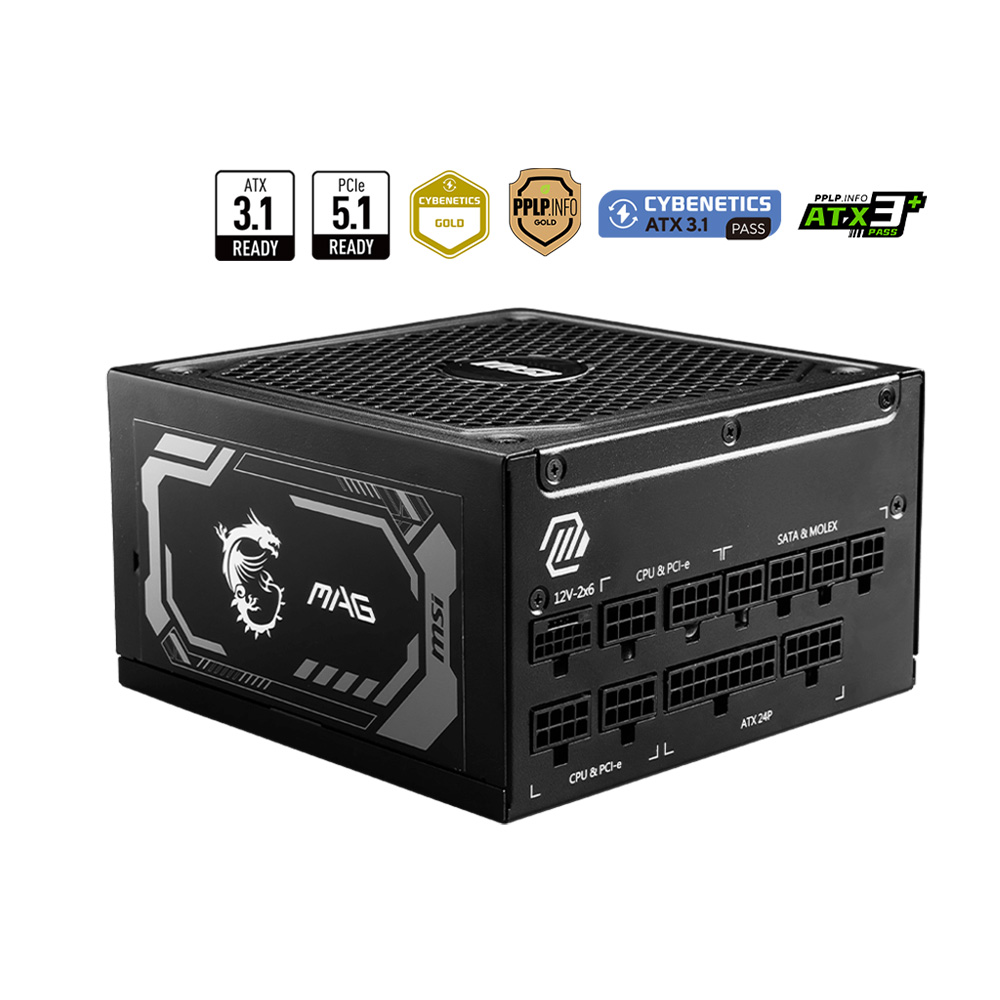 NGUỒN MSI MAG A1000GL 1000W 80Plus Bronze Gold Full Module Chính Hãng