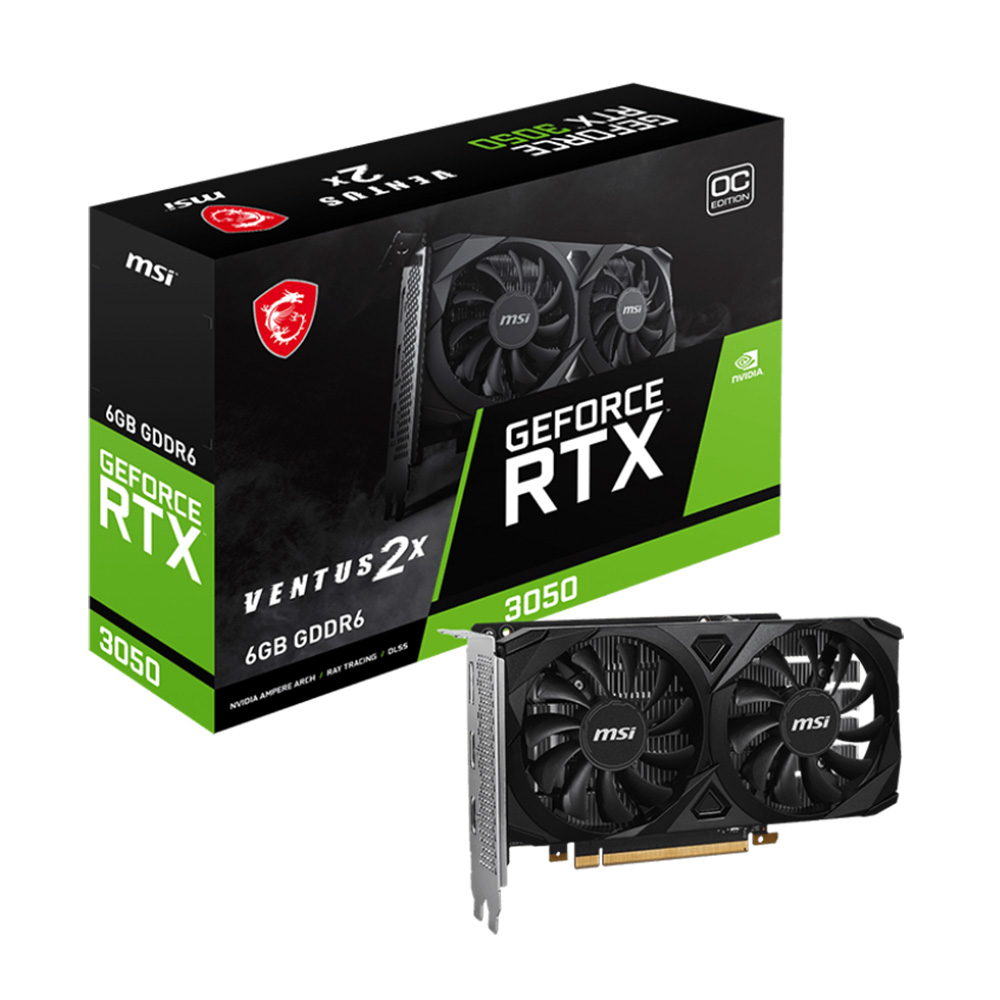 VGA 6GB MSI RTX3050 VENTUS 2X 6G OC Chính Hãng