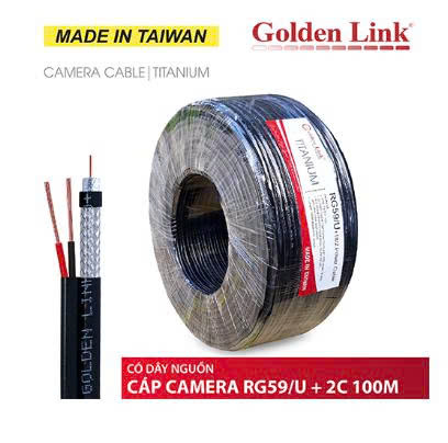 Cable CAMERA (100M) GOLDEN LINK TITANIUM RG59/U+2C (Cáp đồng trục)