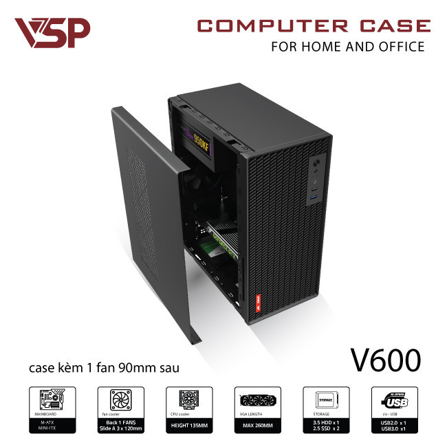 CASE VSP V600 Đen (USB 3.0)